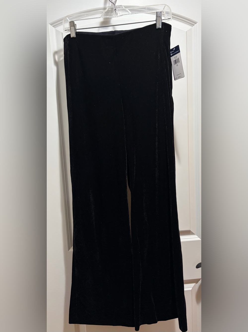Chaps Black Smooth Velvet Straight Leg Pants - Picture 2 of 6